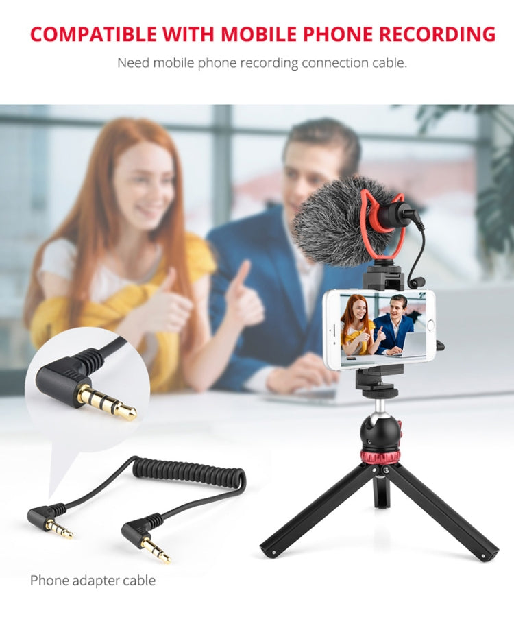 YELANGU MIC10 YLG9920A Professional Interview Condenser Video Shotgun Microphone with 3.5mm Audio Cable for DSLR & DV Camcorder (Black) - Consumer Electronics by YELANGU | Online Shopping UK | buy2fix