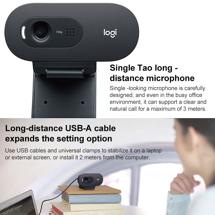 Logitech C505e USB 720P Web Camera with Microphone - HD Camera by Logitech | Online Shopping UK | buy2fix