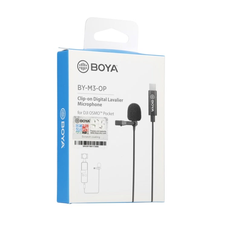 BOYA BY-M3-OP Professional Clip-On Digital Broadcast Condenser Microphone for DJI OSMO Pocket - Consumer Electronics by BOYA | Online Shopping UK | buy2fix