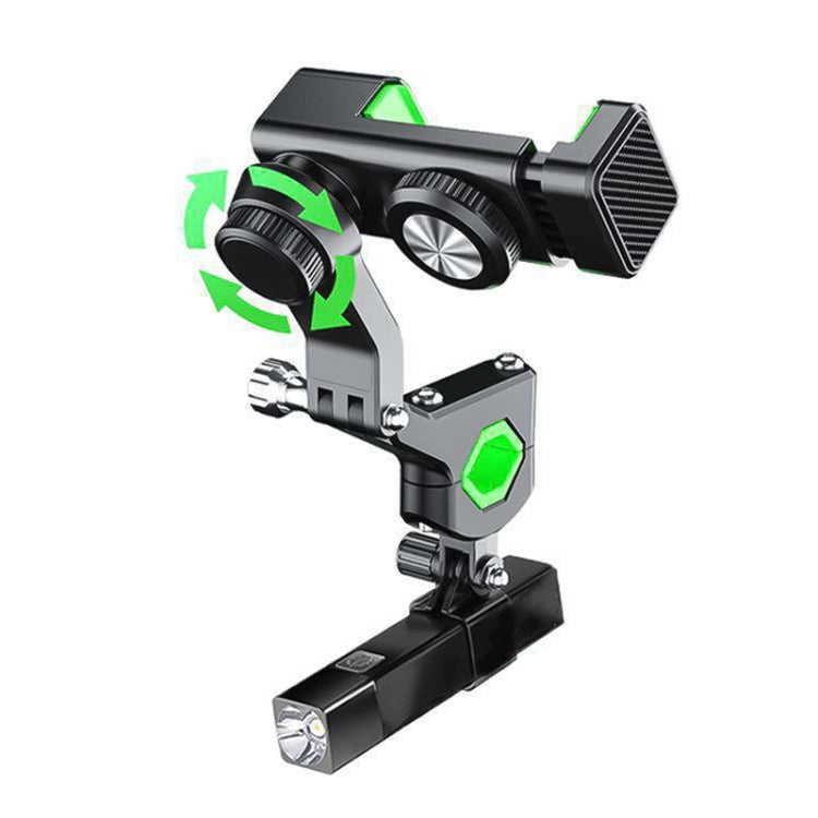 Motorcycle Spherical Compass Phone Holder, Handlebar with Light (Green) - In Car by buy2fix | Online Shopping UK | buy2fix