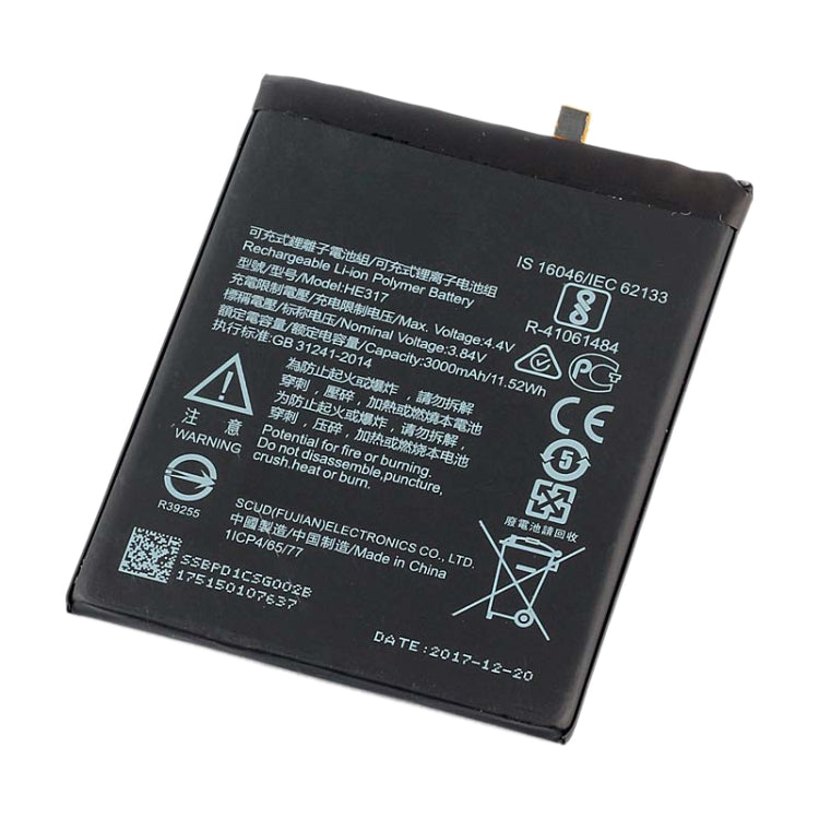 HE317 Li-ion Polymer Battery for Nokia 6 TA-1000 TA-1003 TA-1021 TA-1025 TA-1033 TA-1039 - For Nokia by buy2fix | Online Shopping UK | buy2fix