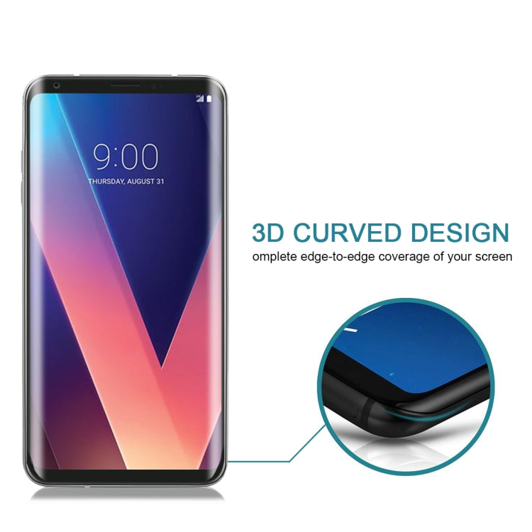 For LG V30 0.26mm 9H Surface Hardness 3D Curved Full Screen Tempered Glass Screen Protector (Black) - Mobile Accessories by buy2fix | Online Shopping UK | buy2fix