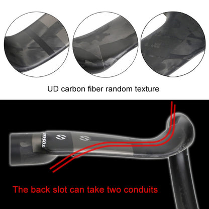 TOSEEK UD Carbon Fiber Texture Road Bike Handlebar, Size: 440mm (UD Matte) - Outdoor & Sports by TOSEEK | Online Shopping UK | buy2fix