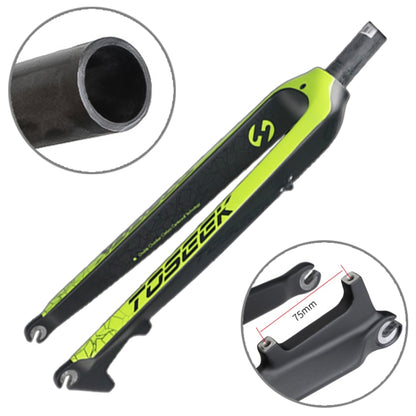 TOSEEK Ultra Light 27.5 Inch 405mm Mountain Bike Full Carbon Front Fork Straight Head Tube Disc Brake(Green) - Front Fork by TOSEEK | Online Shopping UK | buy2fix