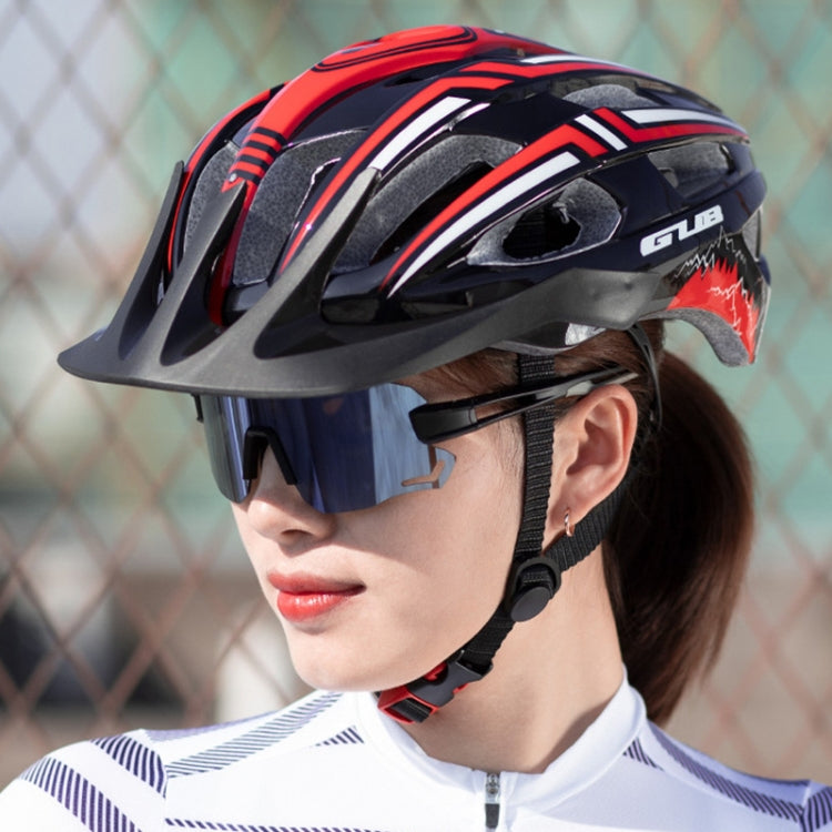 GUB A2 Unisex Bicycle Helmet With Tail Light(Black Red) - Protective Helmet & Masks by GUB | Online Shopping UK | buy2fix