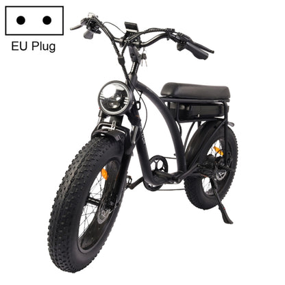 BEZIOR XF001 1000W 48V 12.5AH Retro Electric Bicycle with LCD Digital Display & 20 inch Tires, EU Plug(Black) - Electric Bicycles by BEZIOR | Online Shopping UK | buy2fix