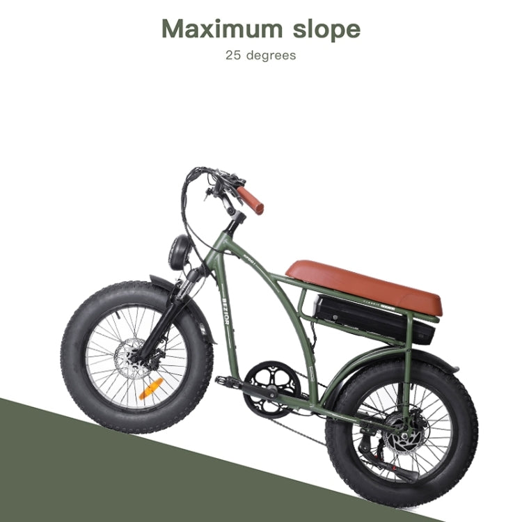 [EU Warehouse] BEZIOR XF001 1000W 48V 12.5AH Retro Electric Bicycle with LCD Digital Display & 20 inch Tires, EU Plug(Army Green) - Electric Bicycles by BEZIOR | Online Shopping UK | buy2fix