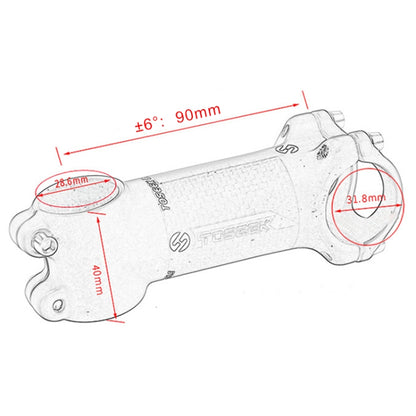 TOSEEK Road Mountain Bike Ultra-light Handlebar Stem Riser Faucet, Size: 6 Degree, 90mm (Gloss) - Bicycle Grips by TOSEEK | Online Shopping UK | buy2fix