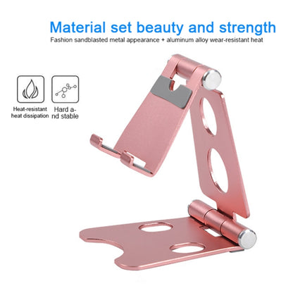 ROOSTAND R2 Aluminum Alloy Mobile Desktop Tablet Bracket Double Folding Lazy Artifact, Size: 6.4x7x9cm(Rose Red) - Desktop Holder by buy2fix | Online Shopping UK | buy2fix