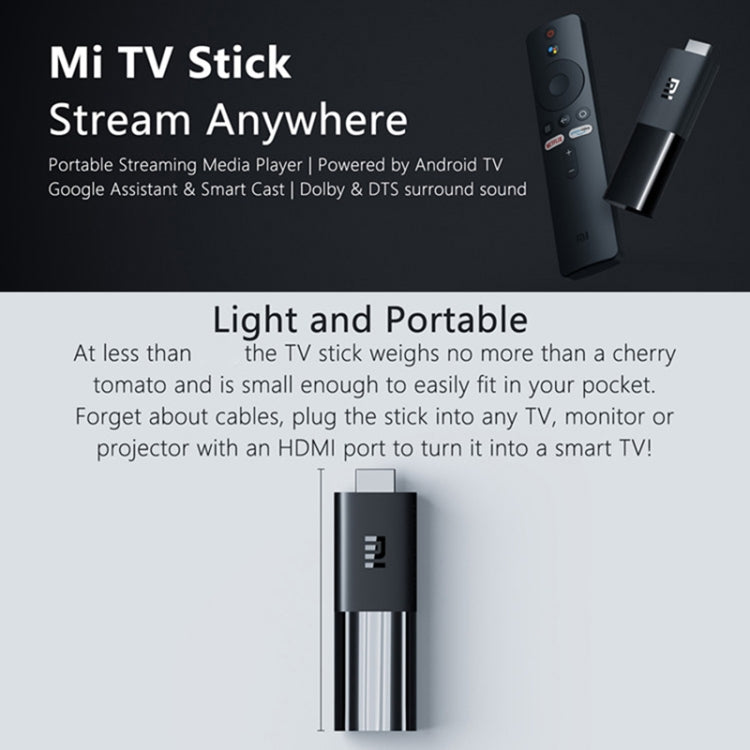 [HK Warehouse] Original Xiaomi Mi Android TV Stick, Quad Core Cotex A53, RAM 1GB + ROM 8GB, Global Version, EU Plug - Consumer Electronics by Xiaomi | Online Shopping UK | buy2fix