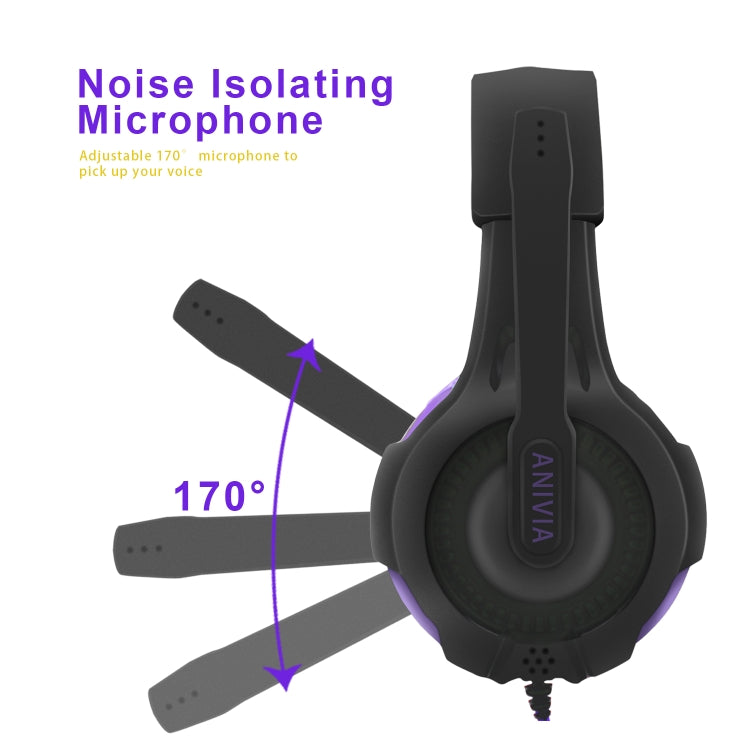 SADES AH-68 3.5mm Plug Wire-controlled E-sports Gaming Headset with Retractable Microphone, Cable Length: 2m(Black purple) - Multimedia Headset by SADES | Online Shopping UK | buy2fix