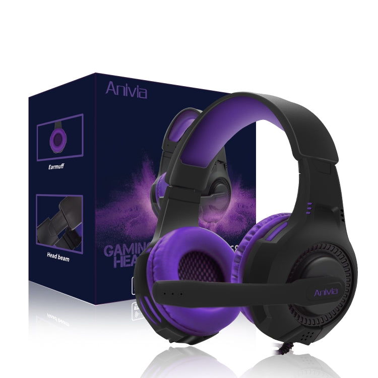 SADES AH-68 3.5mm Plug Wire-controlled E-sports Gaming Headset with Retractable Microphone, Cable Length: 2m(Black purple) - Multimedia Headset by SADES | Online Shopping UK | buy2fix