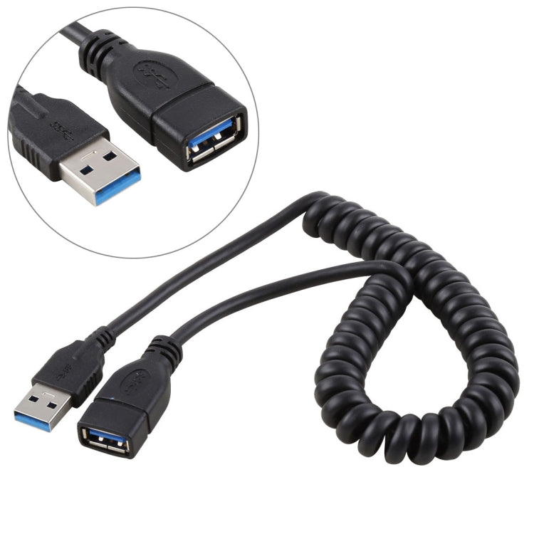 1.5m High Speed USB 3.0 Male to Female Retractable Spring Extension Cable - Computer & Networking by buy2fix | Online Shopping UK | buy2fix