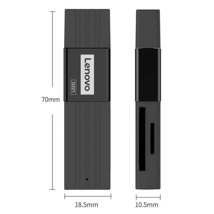 Original Lenovo D221 2 in 1 480Mbps USB 2.0 Card Reader (Black) -  by Lenovo | Online Shopping UK | buy2fix