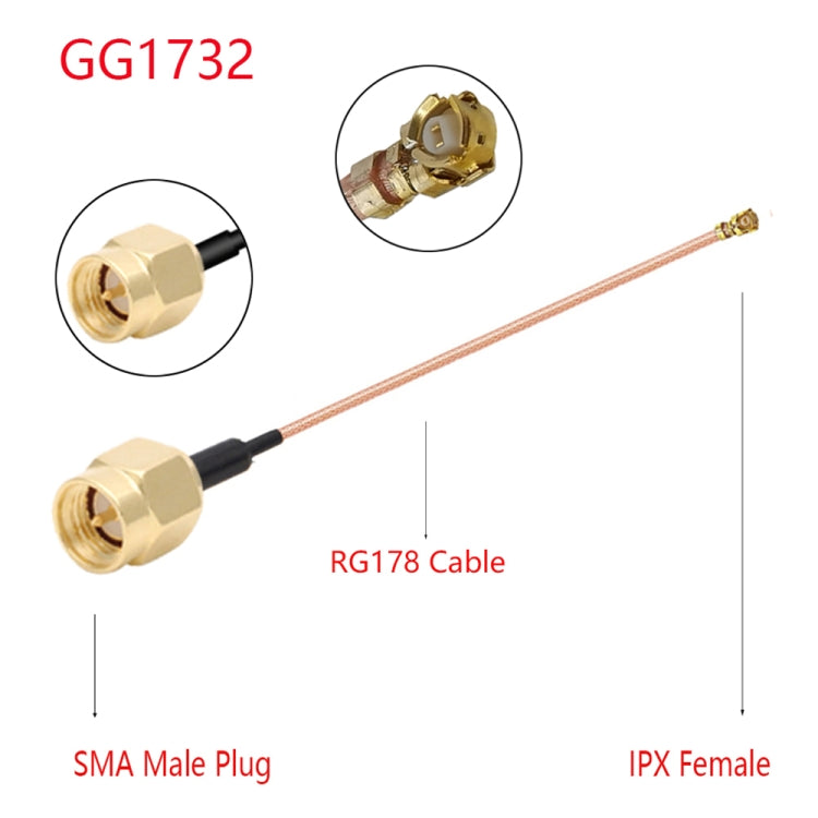 IPX Female to GG1732 SMA Male RG178 Adapter Cable, Length: 15cm -  by buy2fix | Online Shopping UK | buy2fix