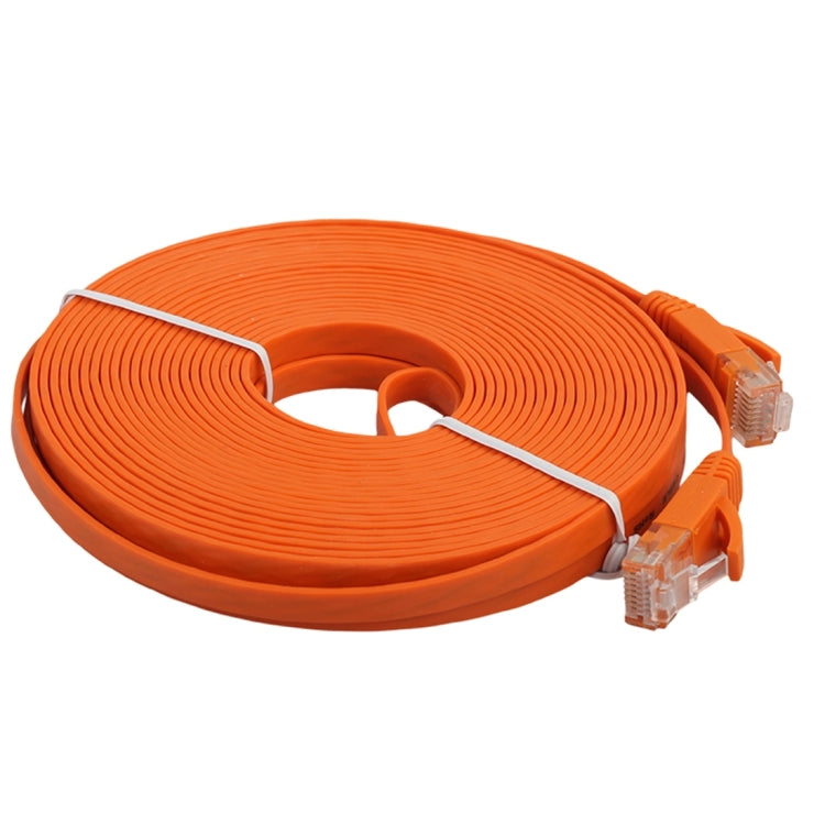 10m CAT6 Ultra-thin Flat Ethernet Network LAN Cable, Patch Lead RJ45 (Orange) - Lan Cable and Tools by buy2fix | Online Shopping UK | buy2fix