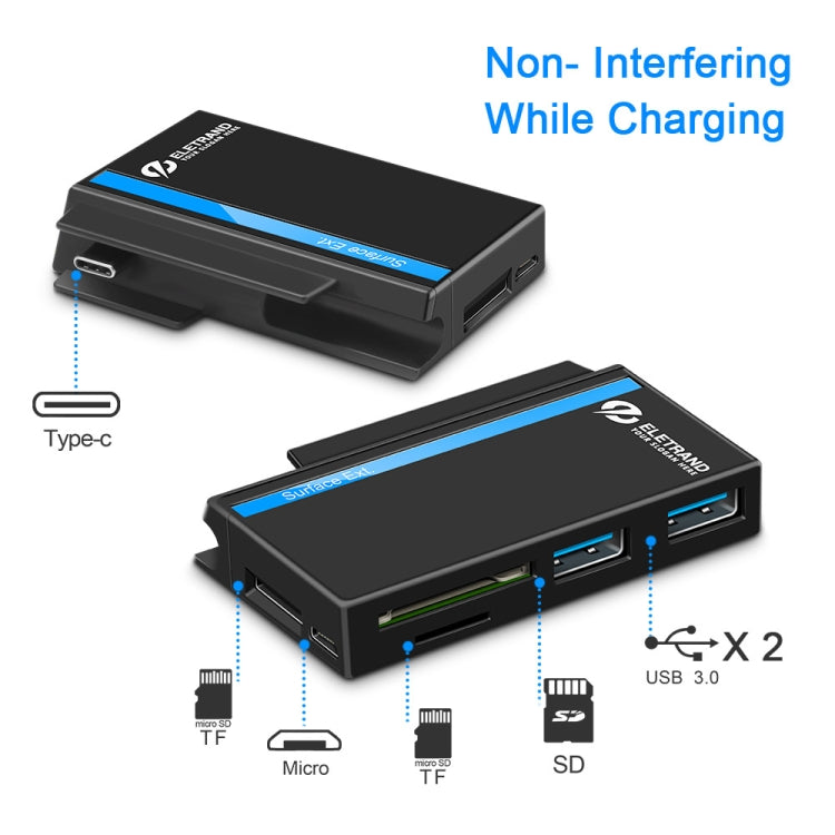 ROCKETEK RT-SGO737 2 USB 3.0 + Micro USB Interface Hub for Microsoft Surface Go, with 2 TF Card & SD Card Slots - USB 3.0 HUB by ROCKETEK | Online Shopping UK | buy2fix