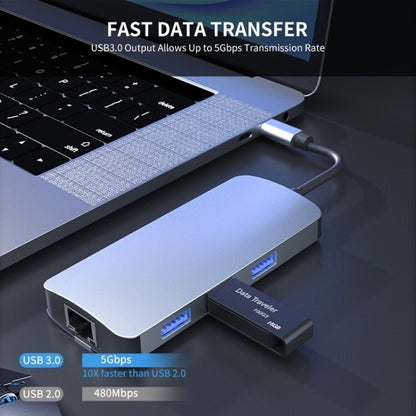 BYL-2209 6 in 1 USB-C / Type-C to USB Multifunctional Docking Station HUB Adapter - Computer & Networking by buy2fix | Online Shopping UK | buy2fix