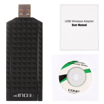 EDUP EP-AC1625 600Mbps 2.4G / 5.8GHz Dual Band Wireless 11AC USB 2.0 Adapter Network Card with 2 Antennas for Laptop / PC(Black) -  by EDUP | Online Shopping UK | buy2fix