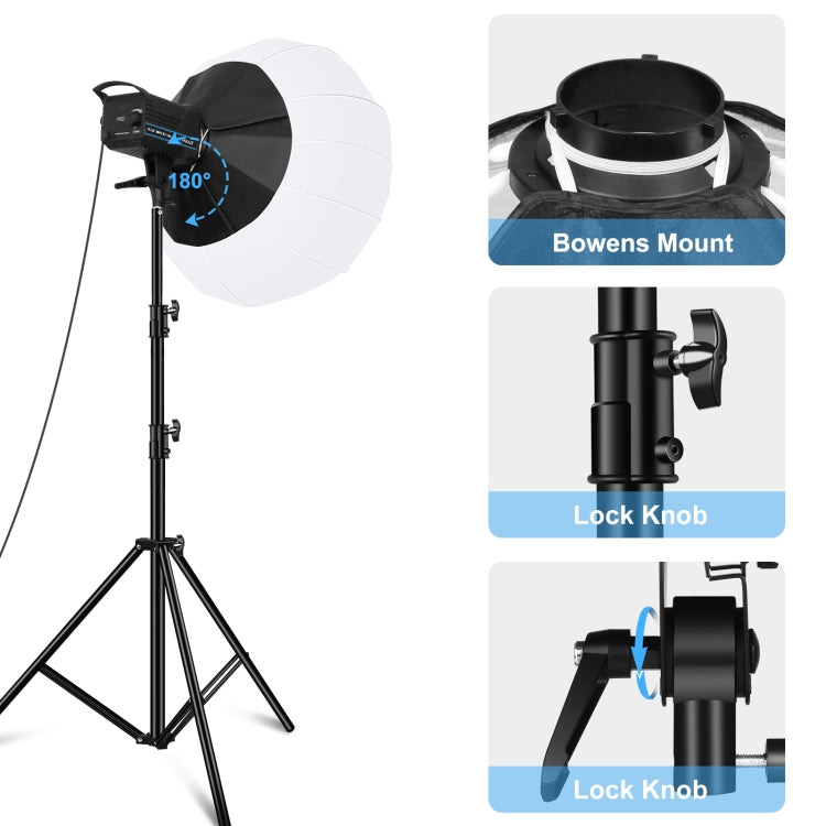 PULUZ 220V150W 3200K-5600K Studio Video Light + 2.8m Light Holder + 65cm Foldable Lantern Softbox Photography Kit(UK Plug) - Camera Accessories by PULUZ | Online Shopping UK | buy2fix