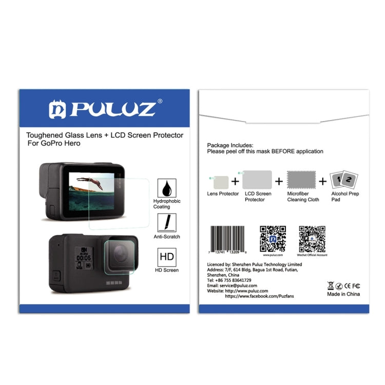 PULUZ  Lens HD Screen Protector + LCD Display Tempered Glass Film for GoPro HERO7 Black /HERO7 Silver / HERO7 White /6 /5 - DJI & GoPro Accessories by PULUZ | Online Shopping UK | buy2fix