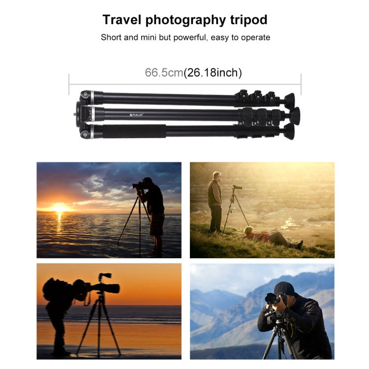 PULUZ 4-Section Folding Legs Metal Tripod Mount for DSLR / SLR Camera, Adjustable Height: 97-180cm - Camera Accessories by PULUZ | Online Shopping UK | buy2fix