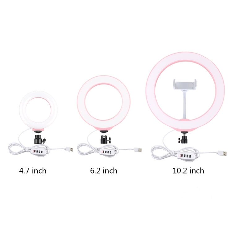 PULUZ 4.7 inch 12cm USB 3 Modes Dimmable LED Ring Selfie Beauty Vlogging Photography Video Lights with Tripod Ball Head(Pink) - Consumer Electronics by PULUZ | Online Shopping UK | buy2fix