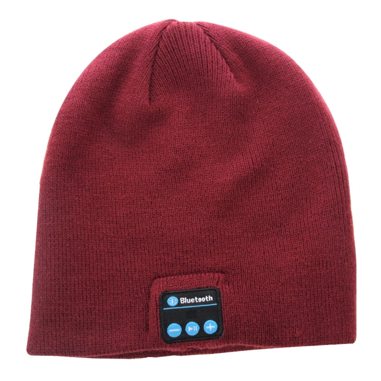 Knitted Bluetooth Headset Warm Winter Hat with Mic for Boy & Girl & Adults (Wine Red) - Smart Wear by buy2fix | Online Shopping UK | buy2fix