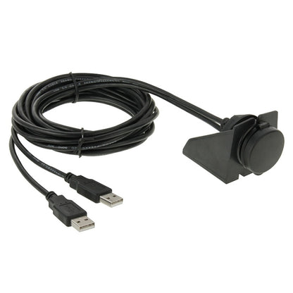 2 USB 2.0 Male to Female Extension Cable with Car Flush Mount, Length: 2m - In Car by buy2fix | Online Shopping UK | buy2fix