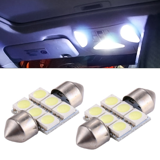 2 PCS 31mm Super White 6 LED Car Bulb Reading Light - Dome Lights by buy2fix | Online Shopping UK | buy2fix