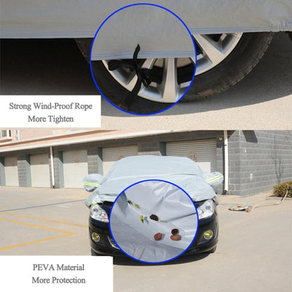 PEVA Anti-Dust Waterproof Sunproof Sedan Car Cover with Warning Strips, Fits Cars up to 4.1m(160 inch) in Length - PE Material by buy2fix | Online Shopping UK | buy2fix