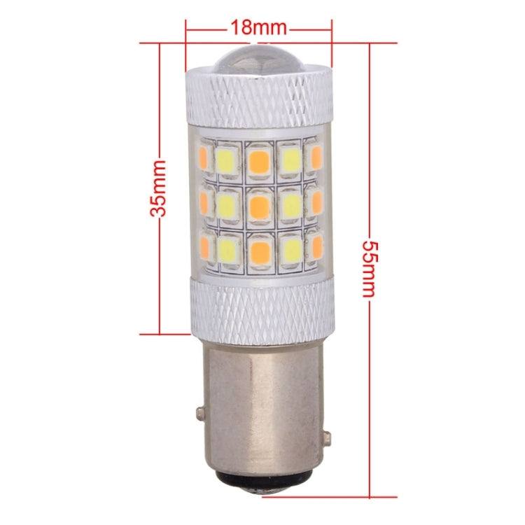 1157/BAY15D 8W 420LM White + Yellow Light 42 LED 2835 SMD Car Brake Light Steering Light Bulb, DC 12V - In Car by buy2fix | Online Shopping UK | buy2fix