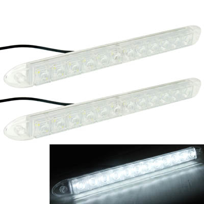 Car Waterproof White 2 x 12 LED DRL Daytime Running Lights, DC 12V - In Car by buy2fix | Online Shopping UK | buy2fix