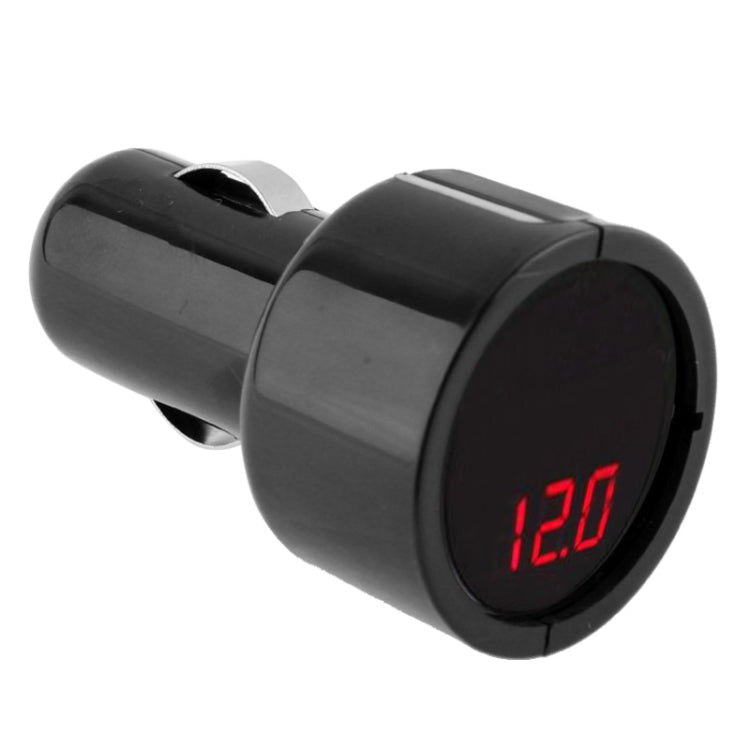 1 inch LED Display Cigarette Lighter Electric Voltage Meter for Auto Battery, Red Light(Black) - In Car by buy2fix | Online Shopping UK | buy2fix