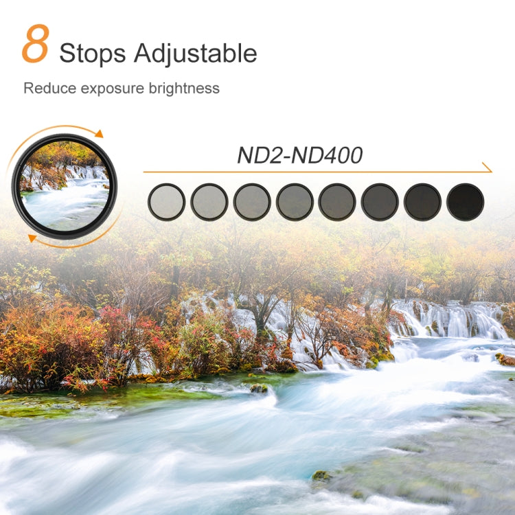 62mm ND Fader Neutral Density Adjustable Variable Filter ND2 to ND400 Filter(Black) - Camera Accessories by buy2fix | Online Shopping UK | buy2fix