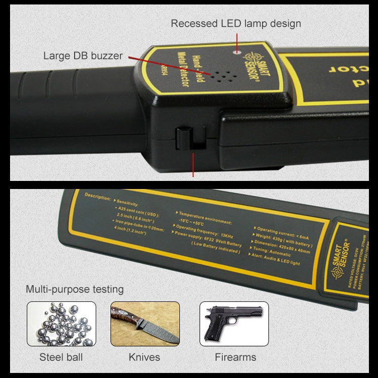 AR954 Handheld Security Metal Detector, Detection Distance: 60mm - Consumer Electronics by buy2fix | Online Shopping UK | buy2fix