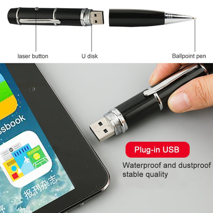 3 in 1 Laser Pen Style USB Flash Disk, Silver (4GB)(Silver) - Computer & Networking by buy2fix | Online Shopping UK | buy2fix