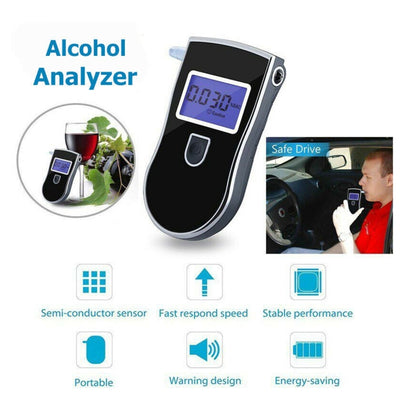 3 digitals LCD Display Breath Alcohol Tester Analyzer(Black) - Breath Alcohol Tester by buy2fix | Online Shopping UK | buy2fix