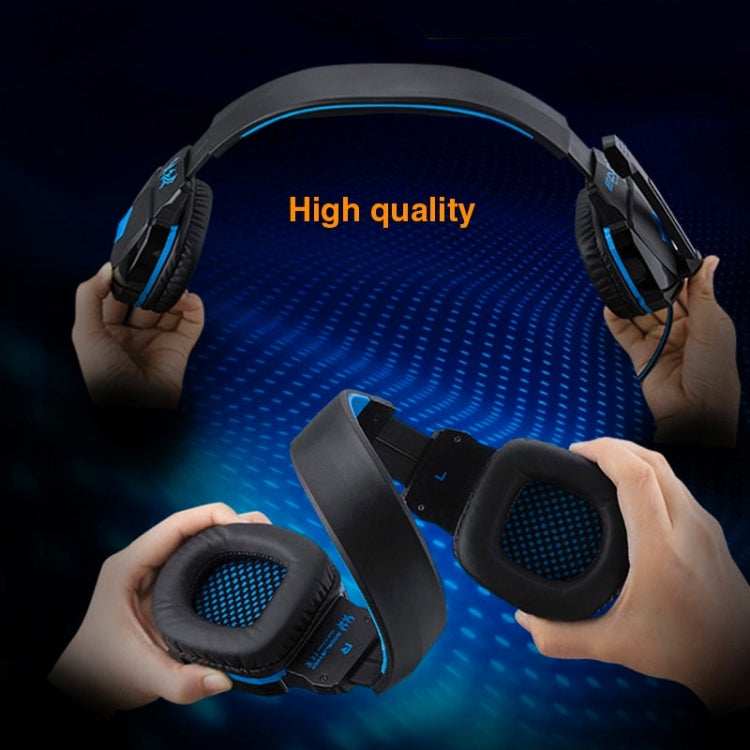 EACH G4000 Stereo Gaming Headset with Mic Volume Control & LED Light for Computer, Cable Length: 2.2m(Blue) - Multimedia Headset by KOTION EACH | Online Shopping UK | buy2fix