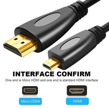 1.8m Gold Plated 3D 1080P Micro HDMI Male to HDMI Male cable for Mobile Phone, Cameras, GoPro - Cable by buy2fix | Online Shopping UK | buy2fix