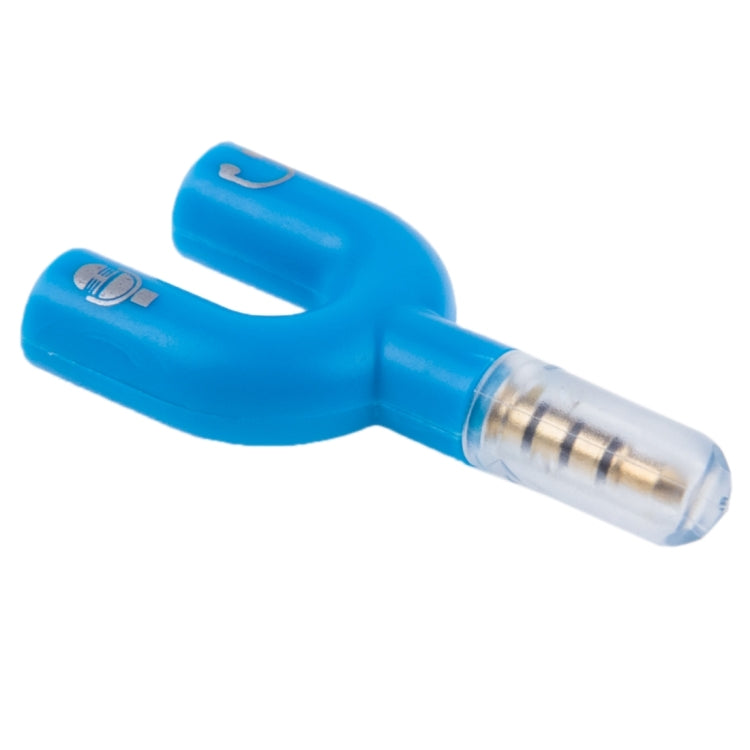 3.5mm Stereo Male to 3.5mm Headphone & Mic Female Splitter Adapter(Blue) - Splitter Adapter by buy2fix | Online Shopping UK | buy2fix