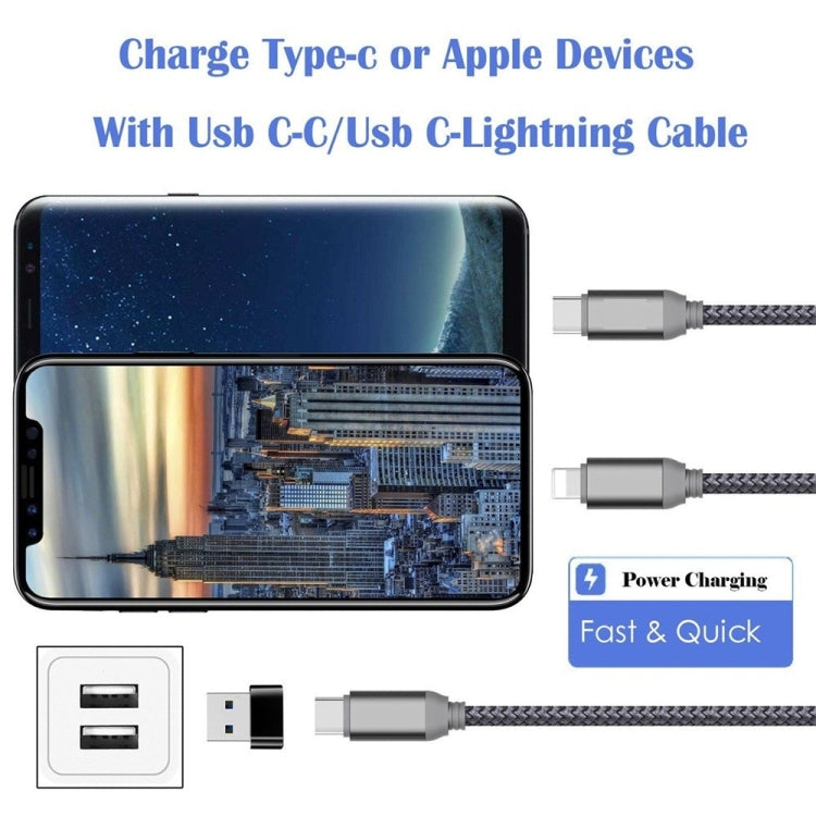 2 PCS USB-C / Type-C Female to USB 2.0 Male Adapter, Support Charging & Transmission(Silver) - Type-C Adapter by buy2fix | Online Shopping UK | buy2fix