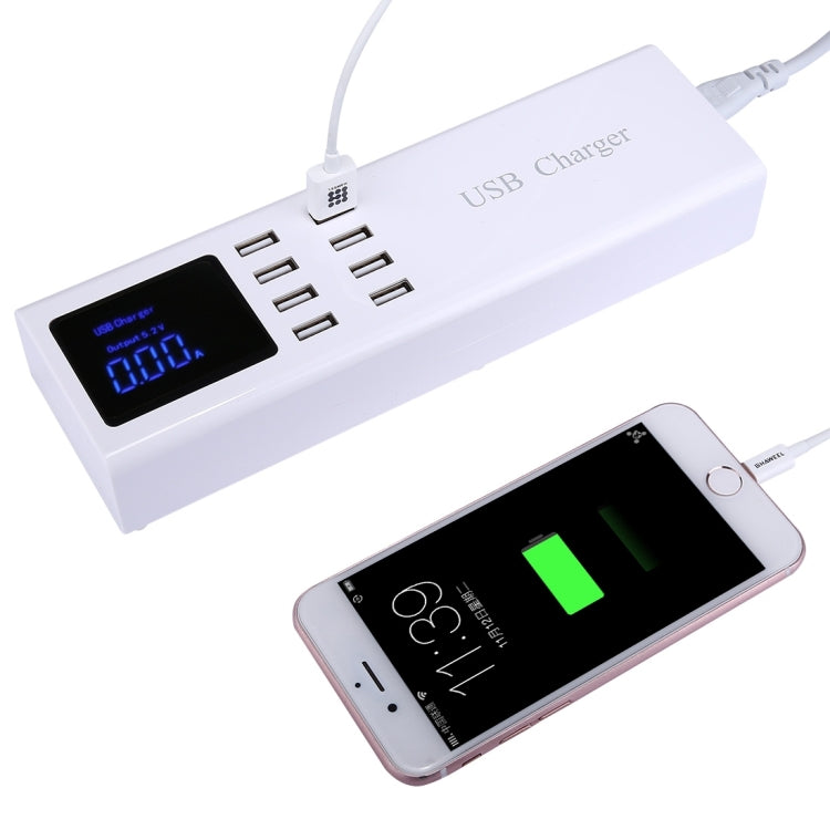 YC-CDA23 8 USB Ports 8A Travel Charger with LCD Screen and Wireless Charger, US Plug - Multifunction Charger by buy2fix | Online Shopping UK | buy2fix