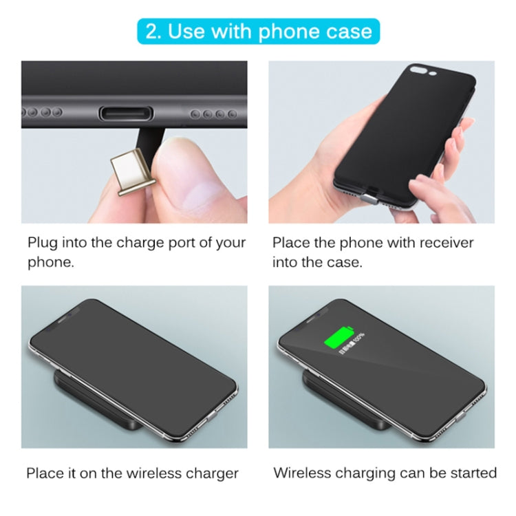 5V 800mA Qi Standard Wireless Charging Receiver with USB-C / Type-C Port - Mobile Accessories by buy2fix | Online Shopping UK | buy2fix