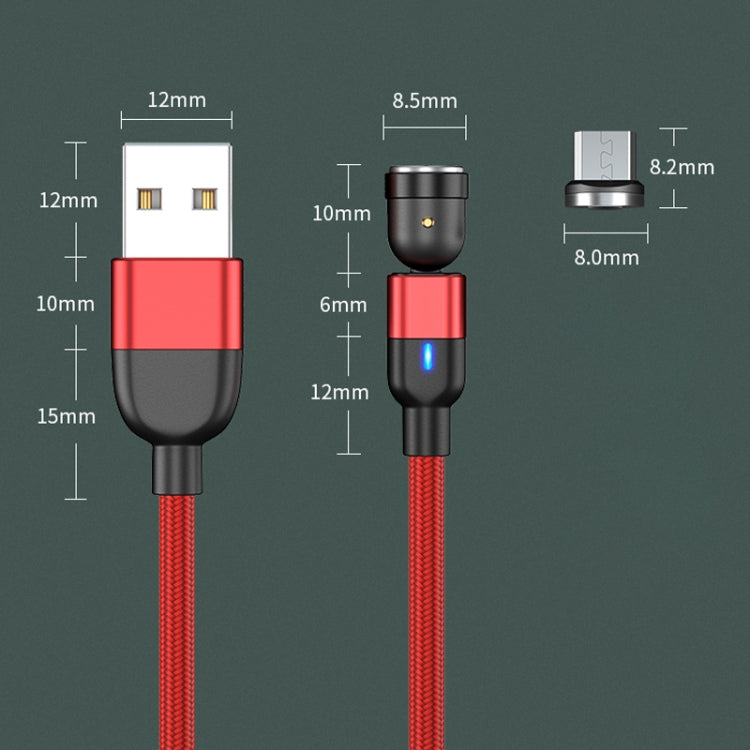 1m 3A Output USB to Micro USB 540 Degree Rotating Magnetic Data Sync Charging Cable (Red) - Mobile Accessories by buy2fix | Online Shopping UK | buy2fix