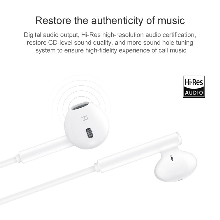 Original Honor AM33 USB-C / Type-C Classic Noise Reduction In-ear Wired Earphone, Support Wire Control & Call - Type-C Earphone by Huawei | Online Shopping UK | buy2fix