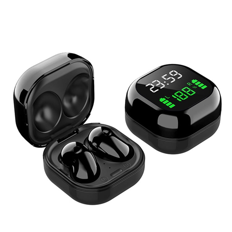 S6 Plus Bluetooth 5.0 TWS Touch Digital Display Mini Clock True Wireless Bluetooth Earphone with Charging Box(Black) - TWS Earphone by buy2fix | Online Shopping UK | buy2fix