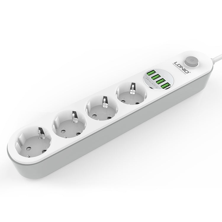 LDNIO SE4432 4 x USB Ports Multi-function Travel Home Office Non-slip Socket, Cable Length: 2m, EU Plug - Consumer Electronics by LDNIO | Online Shopping UK | buy2fix