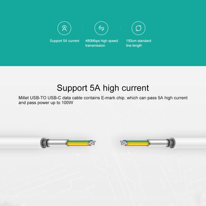 Original Xiaomi ZMI Type-C / USB-C to USB-C Charging Cable, Length: 1.5m(White) - USB-C & Type-C Cable by Xiaomi | Online Shopping UK | buy2fix