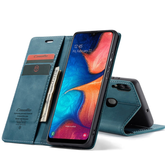 CaseMe-013 Multifunctional Retro Frosted Horizontal Flip Leather Case for Galaxy A20 / A30, with Card Slot & Holder & Wallet (Blue) - Samsung Accessories by CaseMe | Online Shopping UK | buy2fix